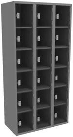 Eighteen Clear Storage Lockers