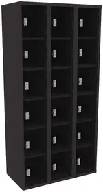 Eighteen Clear Storage Lockers