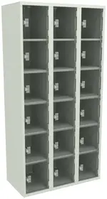 Eighteen Clear Storage Lockers