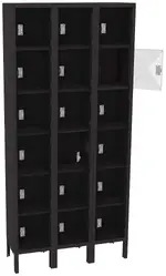 Eighteen Clear Storage Lockers with Legs