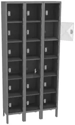 Eighteen Clear Storage Lockers with Legs