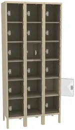 Eighteen Clear Storage Lockers with Legs