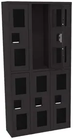 Three Dual-Tier Clear Lockers