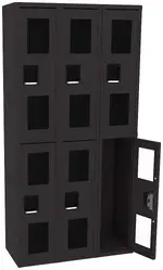 Three Dual-Tier Clear Lockers