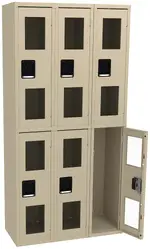 Three Dual-Tier Clear Lockers