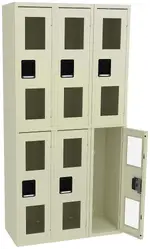 Three Dual-Tier Clear Lockers