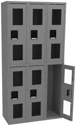 Three Dual-Tier Clear Lockers
