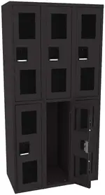 Three Dual-Tier Clear Lockers
