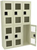 Three Dual-Tier Clear Lockers