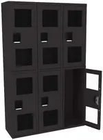 Three Dual-Tier Clear Lockers