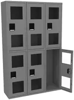 Three Dual-Tier Clear Lockers