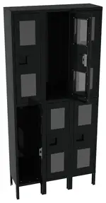 Three Dual-Tier Clear Lockers with Legs