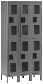 Three Dual-Tier Clear Lockers with Legs