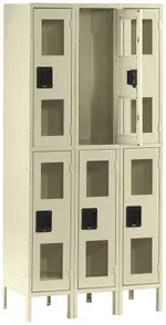 Three Dual-Tier Clear Lockers with Legs