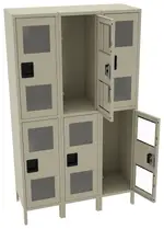 Three Dual-Tier Clear Lockers with Legs