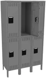Three Double-Tier Lockers with Legs