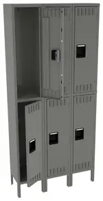 Three Double-Tier Lockers with Legs