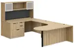 U Shaped Peninsula Desk with Hutch