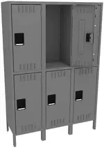 Three Double-Tier Lockers with Legs
