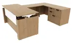 U Shaped Height Adjustable Desk