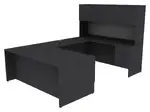U Shaped Desk with Hutch and Drawers