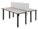 2 Person Workstation with Privacy Panels