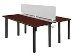 2 Person Workstation with Privacy Panels