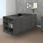 Lateral File Quad with Bookcase