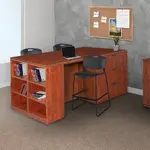 3 Person Standing Desk with Lateral Drawers
