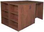 3 Person Standing Desk with Storage Cabinet