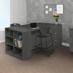 2 Person Standing Desk with Lateral Drawers