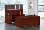 Bow Front Desk and Credenza with Hutch