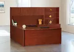 Bow Front U Shaped Desk with Storage