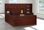 Bow Front U Shaped Desk with Storage