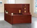 Bow Front U Shaped Desk with Storage
