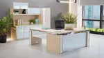 Height Adjustable L Shape Desk with Storage