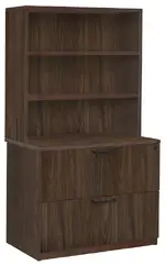 Lateral File Cabinet with Bookcase Hutch