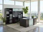 Bow Front U Shape Desk with Storage