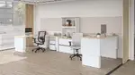 2 Person Sit Stand Desk with Storage