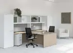 2 Person Workstation Desk with Storage Set