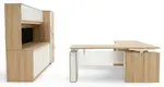 Sit Stand L Shape Desk with Storage Set