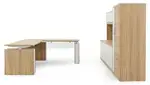 Sit Stand L Shape Desk with Storage Set