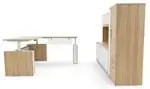 Sit Stand L Shape Desk with Storage Set