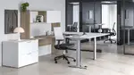 Sit Stand U Shaped Desk with Storage