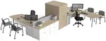 2 Person Workstation Desk with Storage