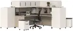 4 Person Office Workstation with Storage