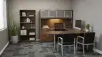 U Shaped Peninsula Desk with Bookcase