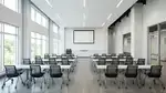 Flip Top Training Tables with Lectern and Whiteboard