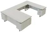 U Shaped Desk with Drawers
