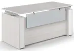 Sit Stand Desk with Acrylic Modesty Panel